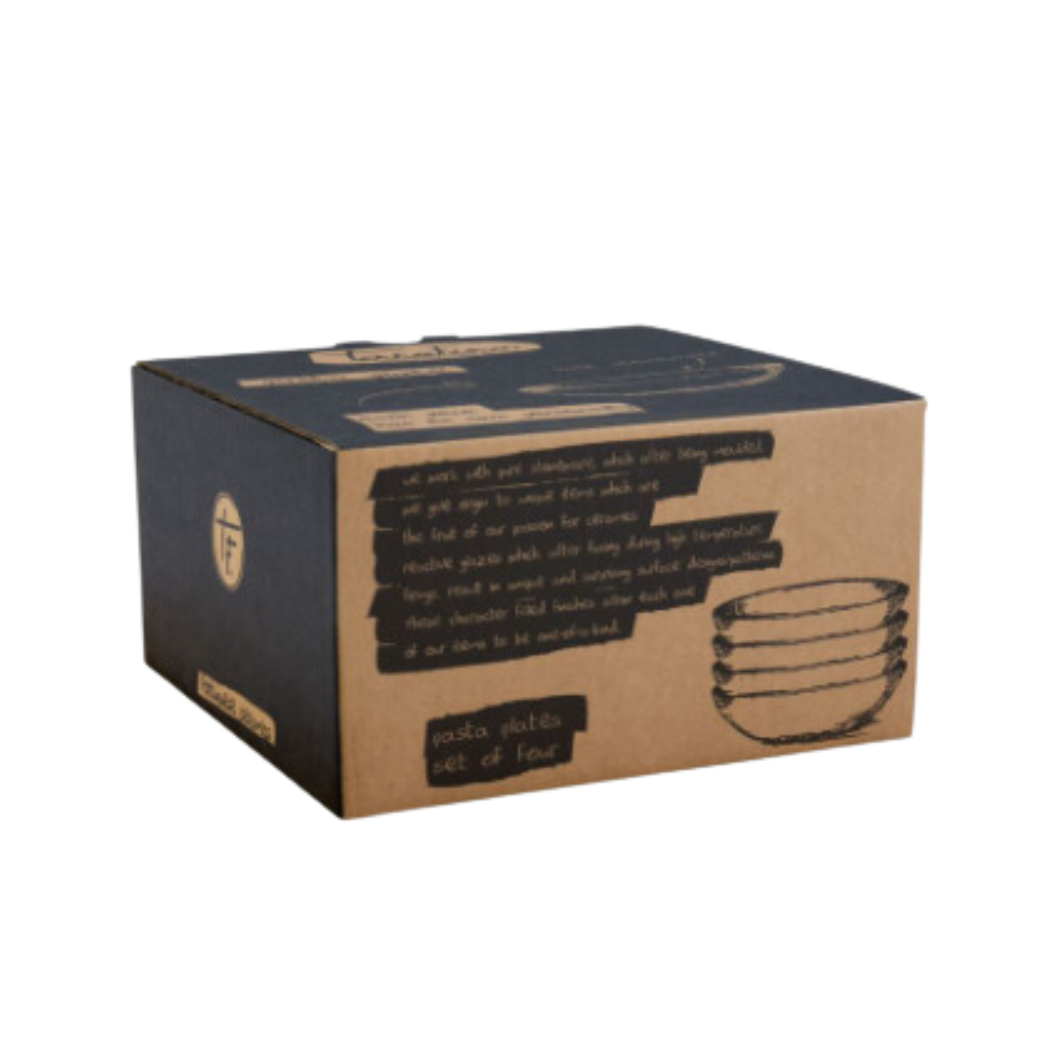 Terrafina Blue Amazonia Pasta/Soup Plate - Set of 4