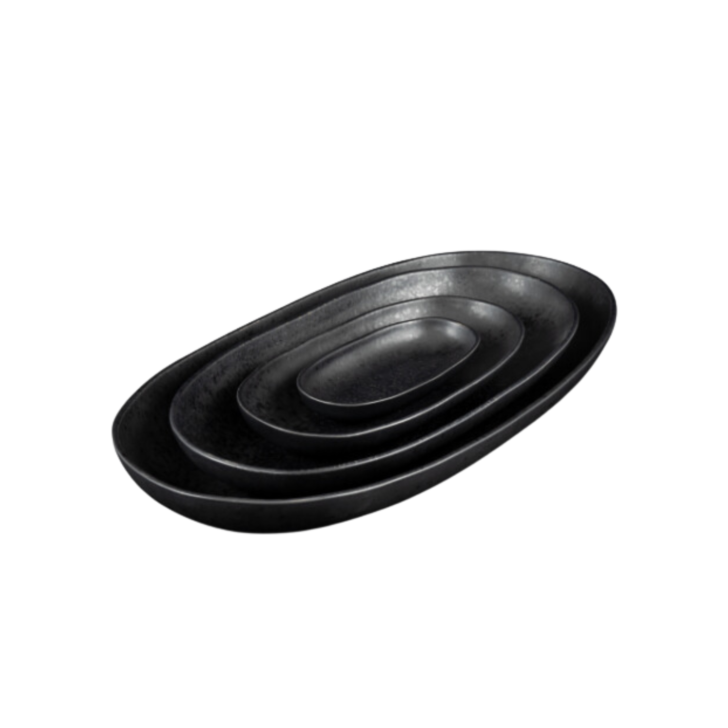 Terrafina Black Stone Oval Serving - Set of 4