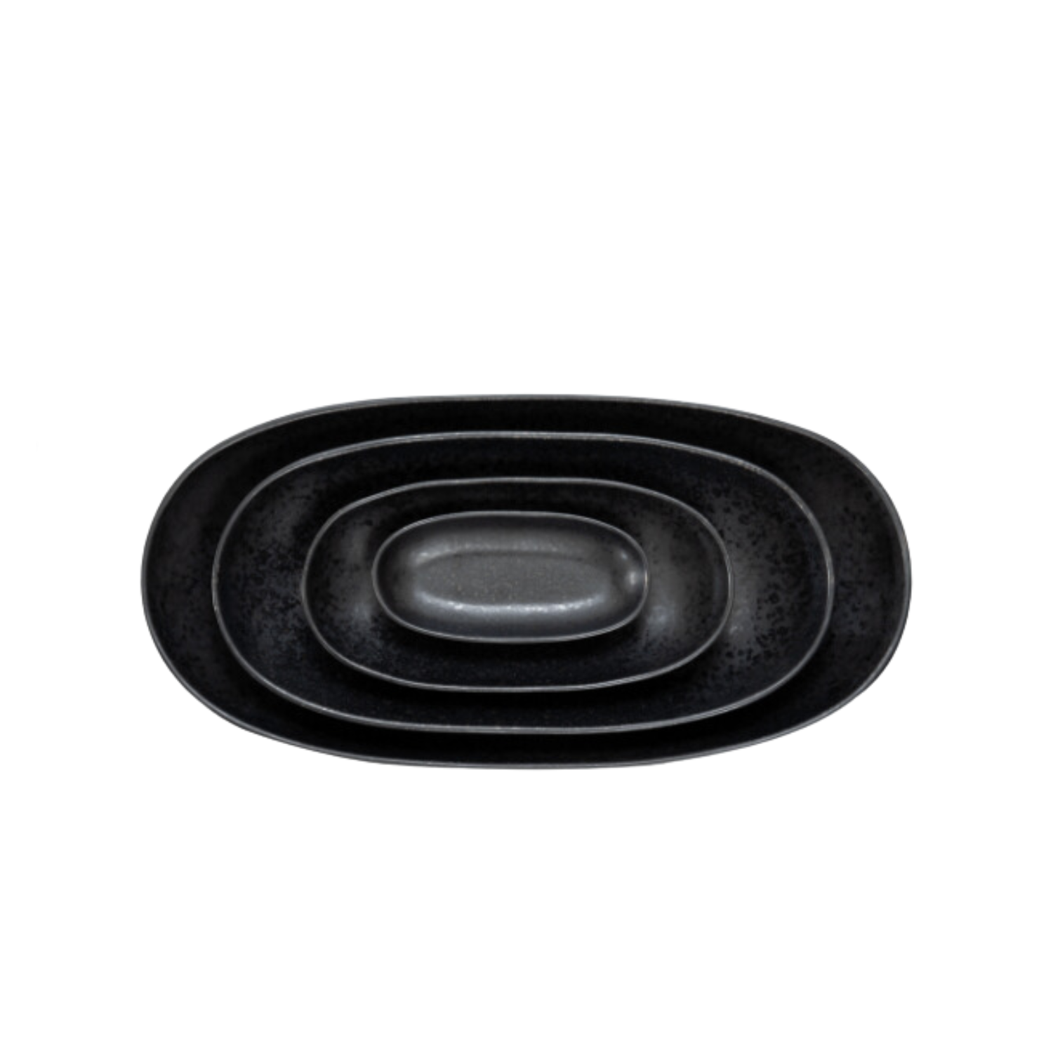 Terrafina Black Stone Oval Serving - Set of 4