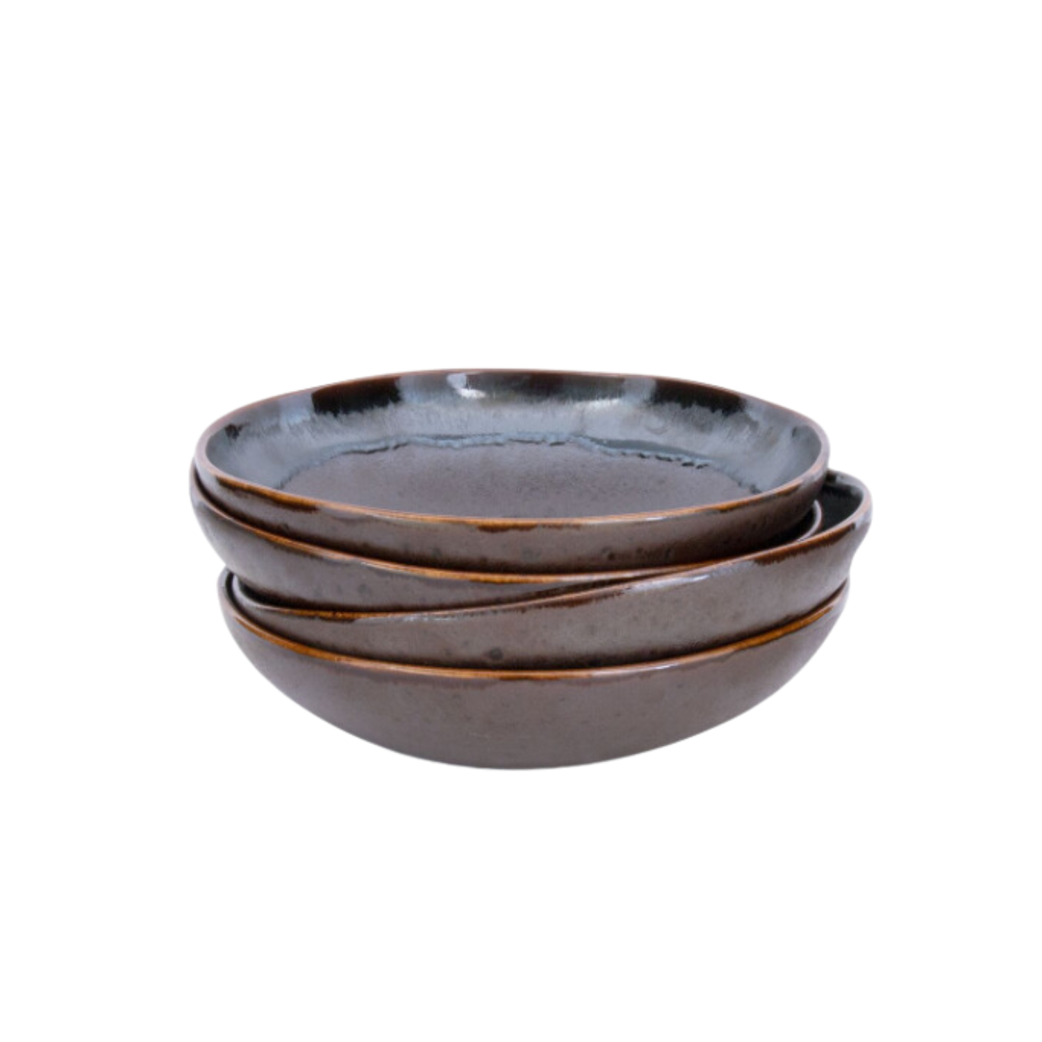 Terrafina Brown Coffee Pasta/Soup Plate - Set of 4