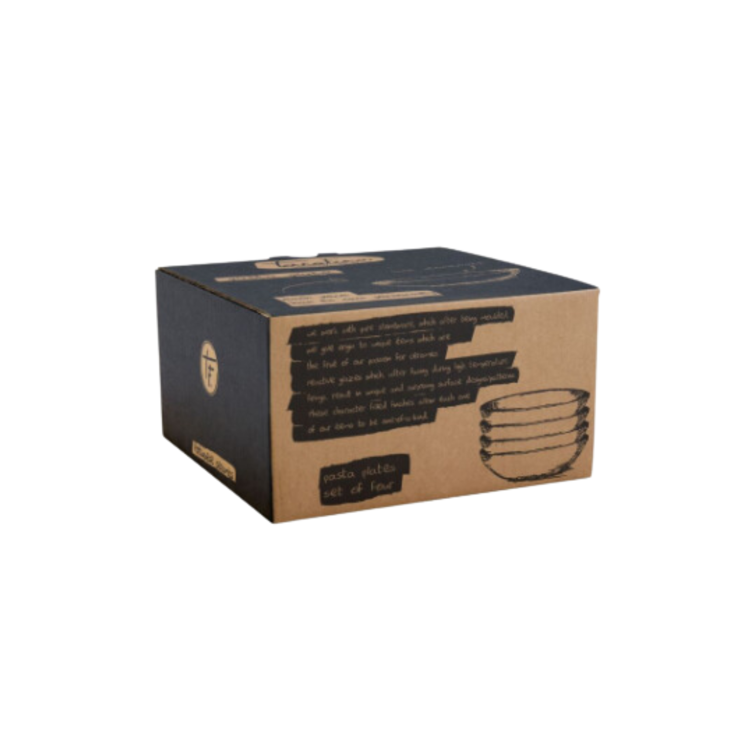 Terrafina Brown Coffee Pasta/Soup Plate - Set of 4