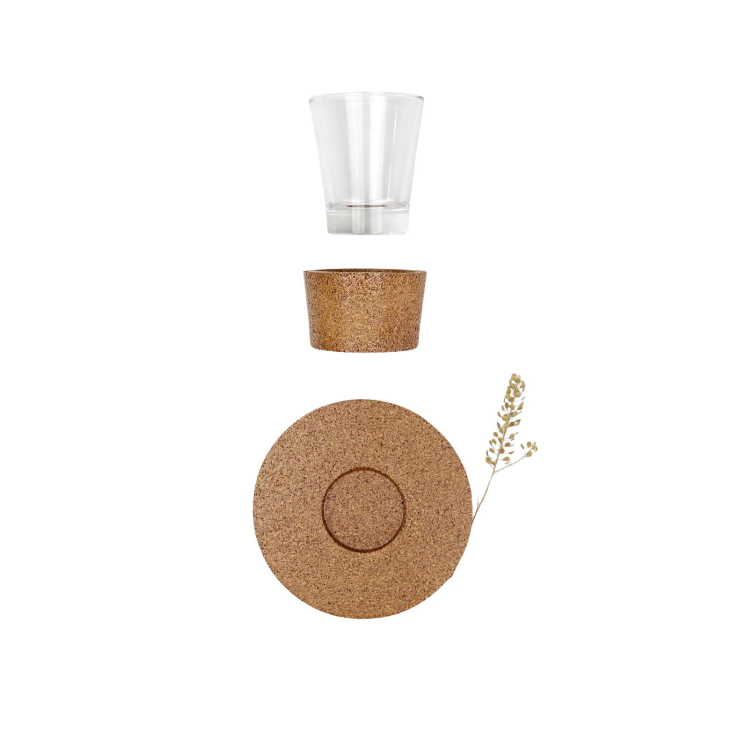 Minimal Cork Glass Coffee Cups