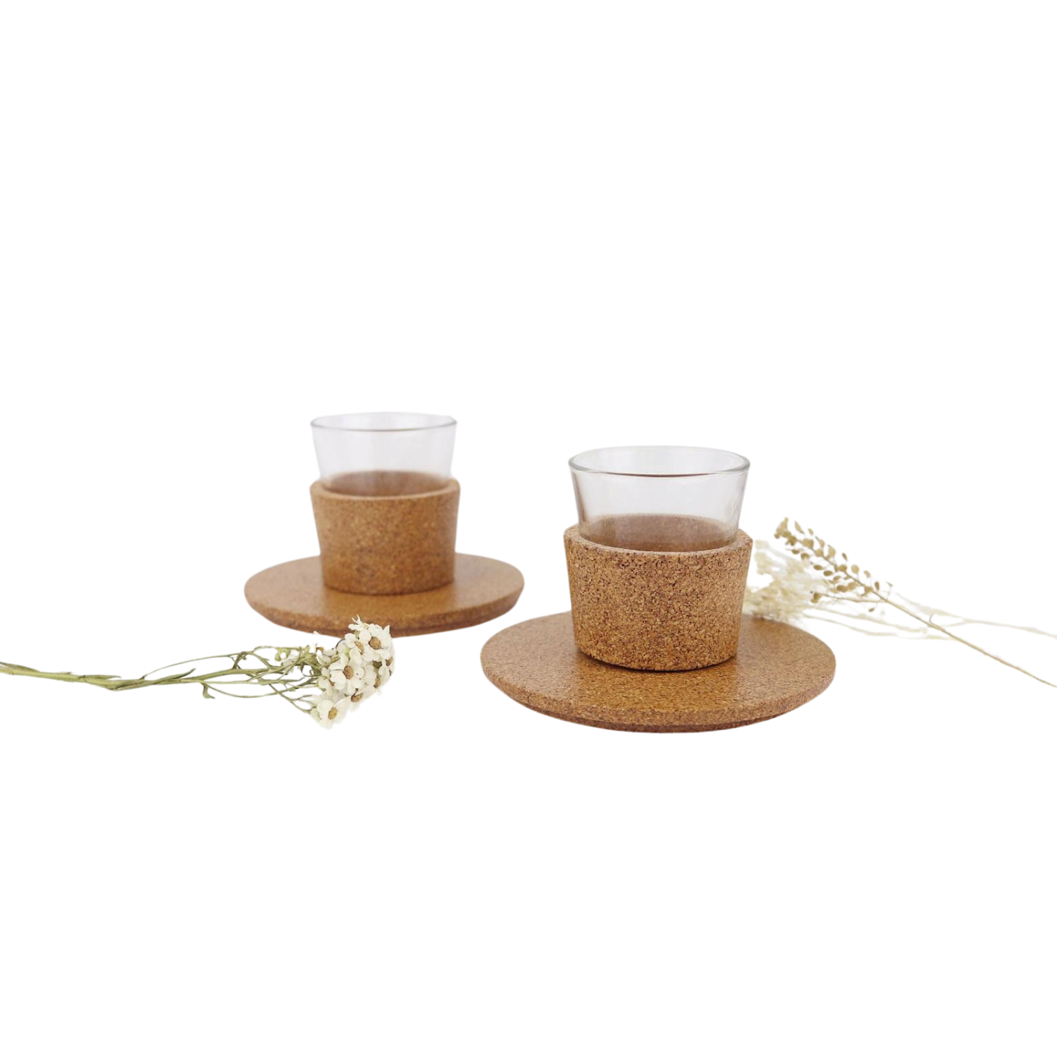 Minimal Cork Glass Coffee Cups