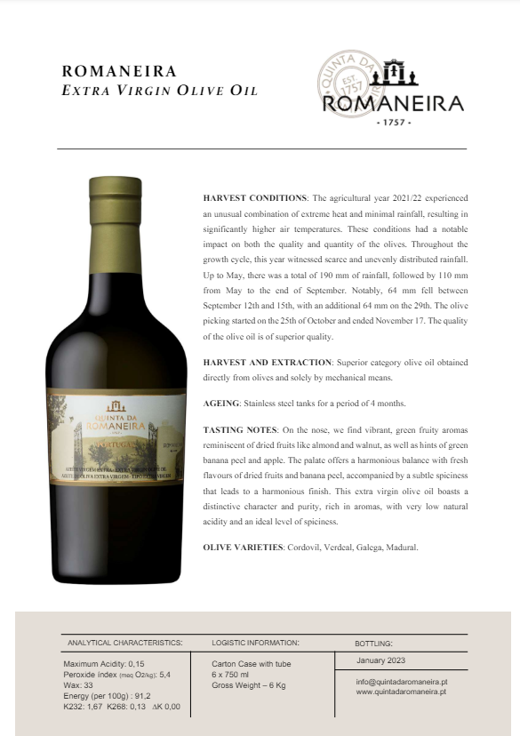 Quinta da Romaneira Extra Virgin Olive Oil