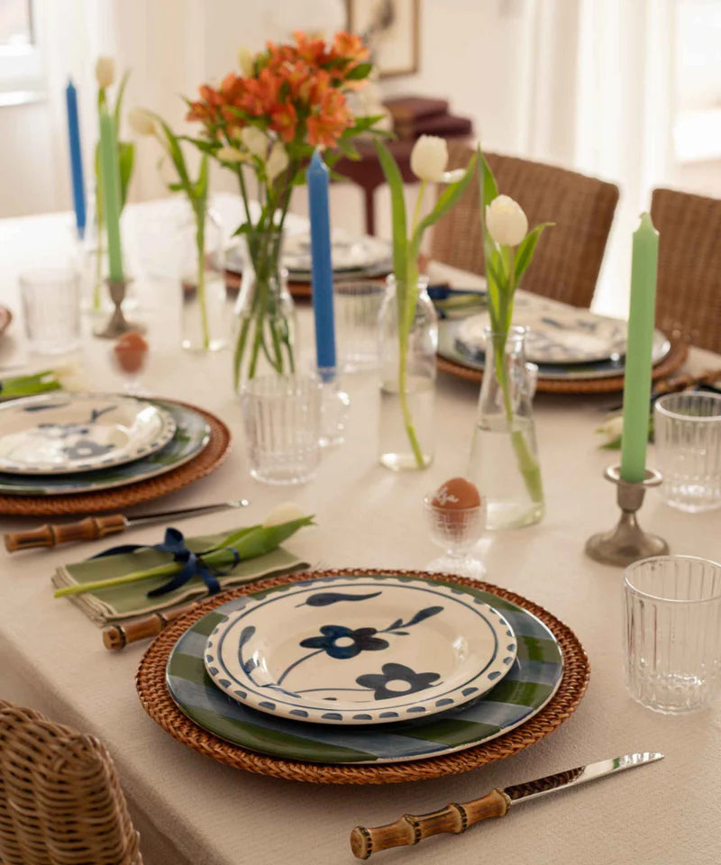 Valsa Blue Flowers Hand-Painted Dessert Plate