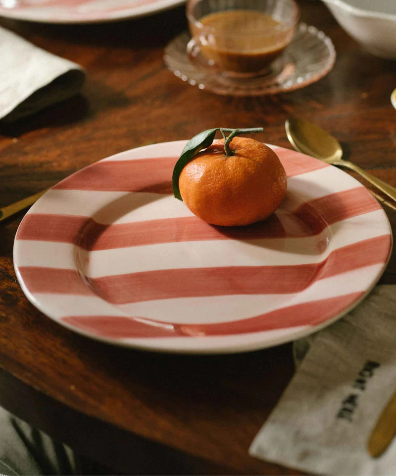 Valsa Stripes Hand-Painted Dinner Plate
