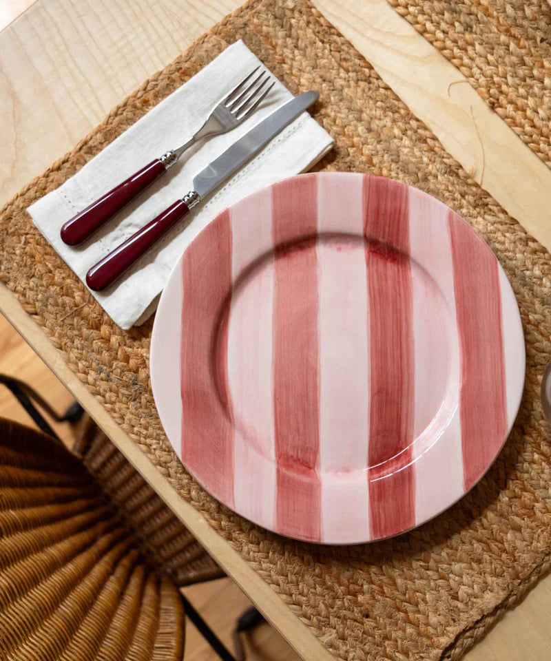 Valsa Stripes Hand-Painted Dinner Plate