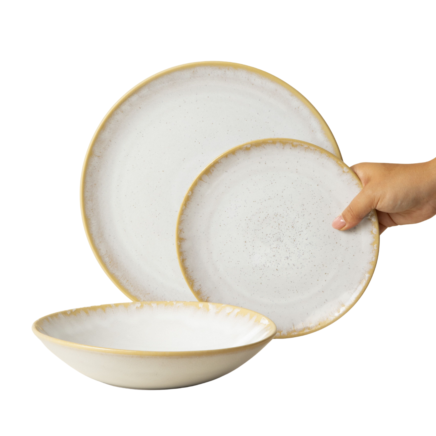 Terrafina White Amazonia - 12 Piece Set with Pasta Plate