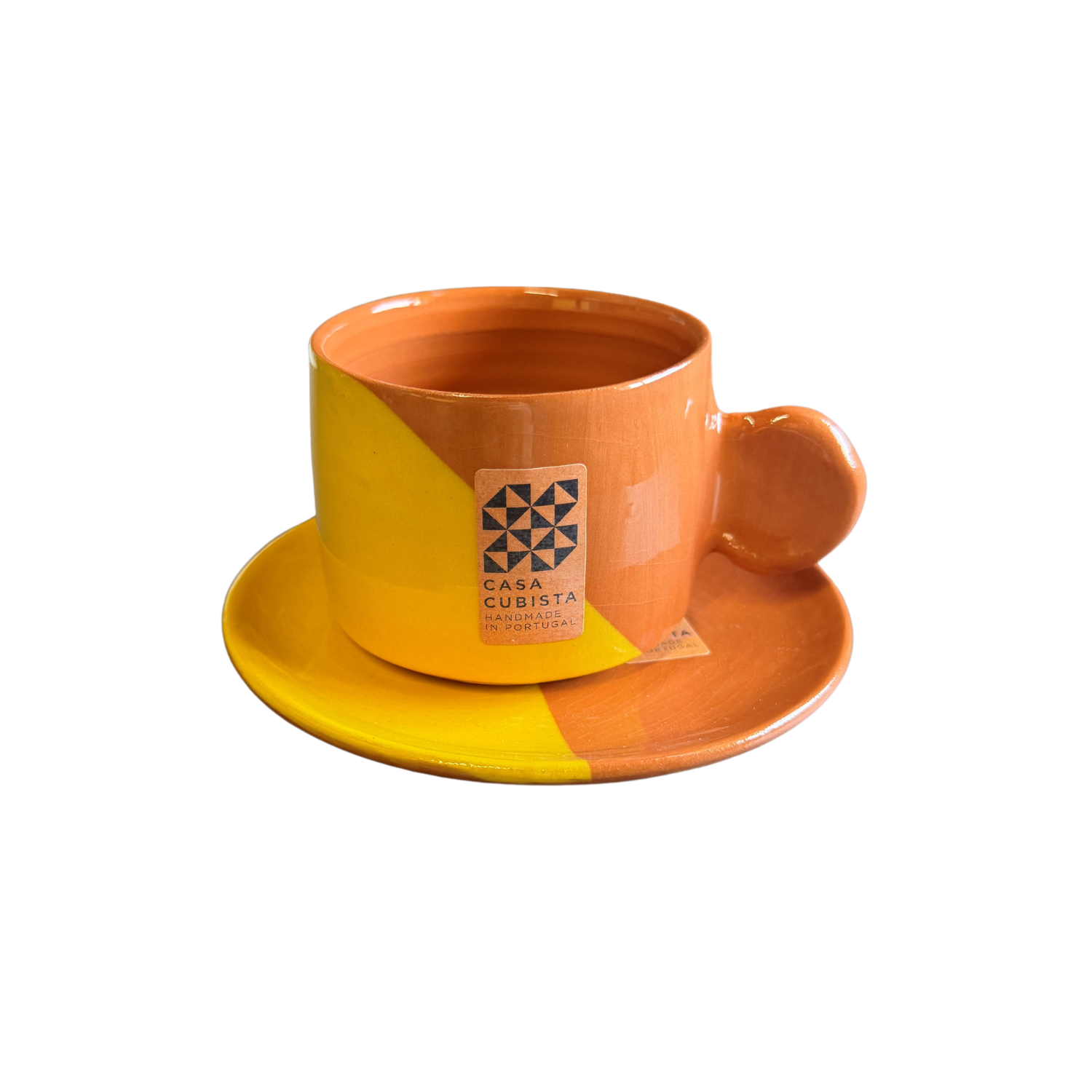 Casa Cubista Dipped Tea Cup and Saucer