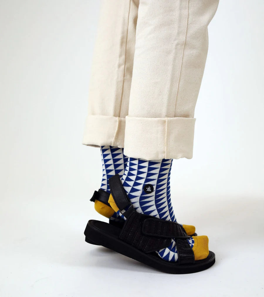 Sir Tile Blue Triangle Socks