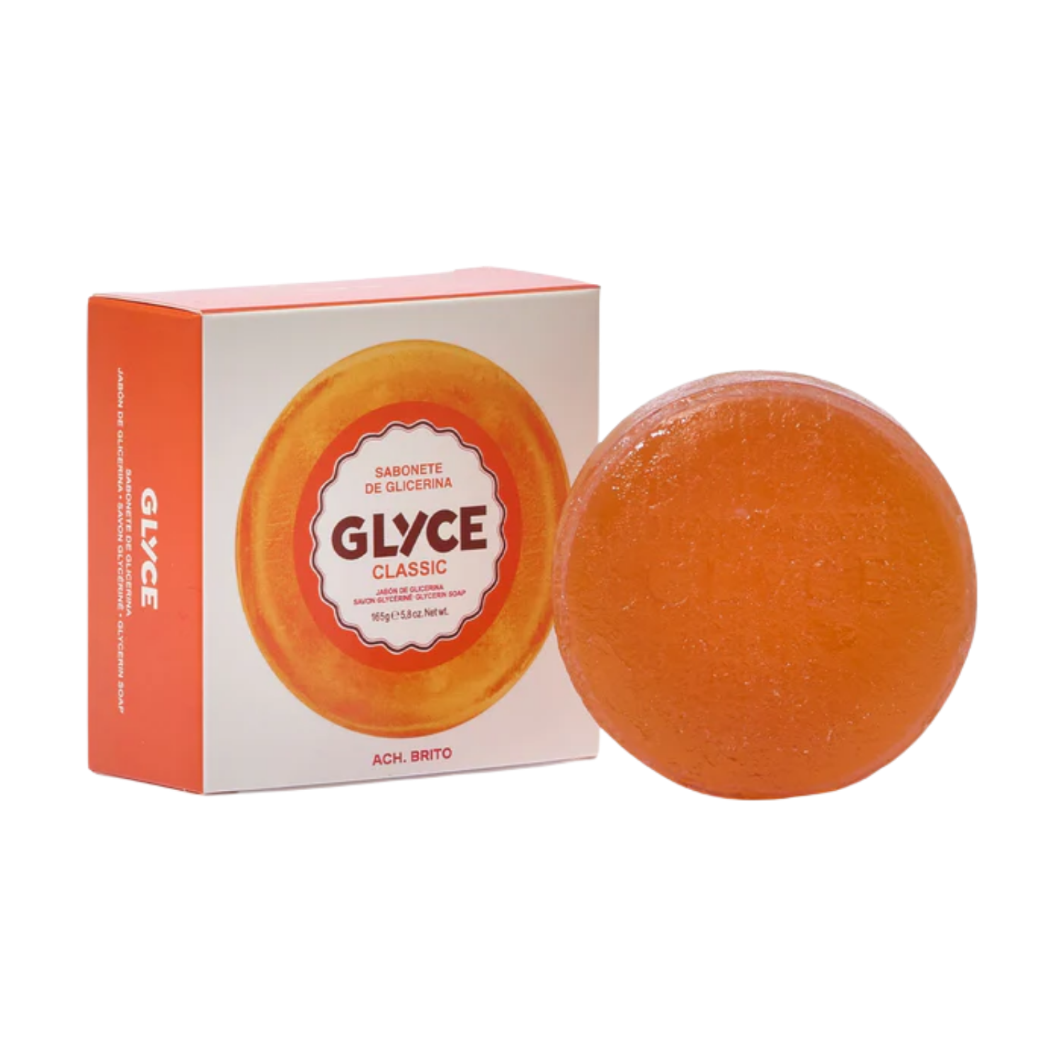 Glyce soap bar and packaging on a white background