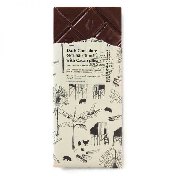 Chocolataria Equador Dark Chocolate 68% São Tomé with Cacao Nibs