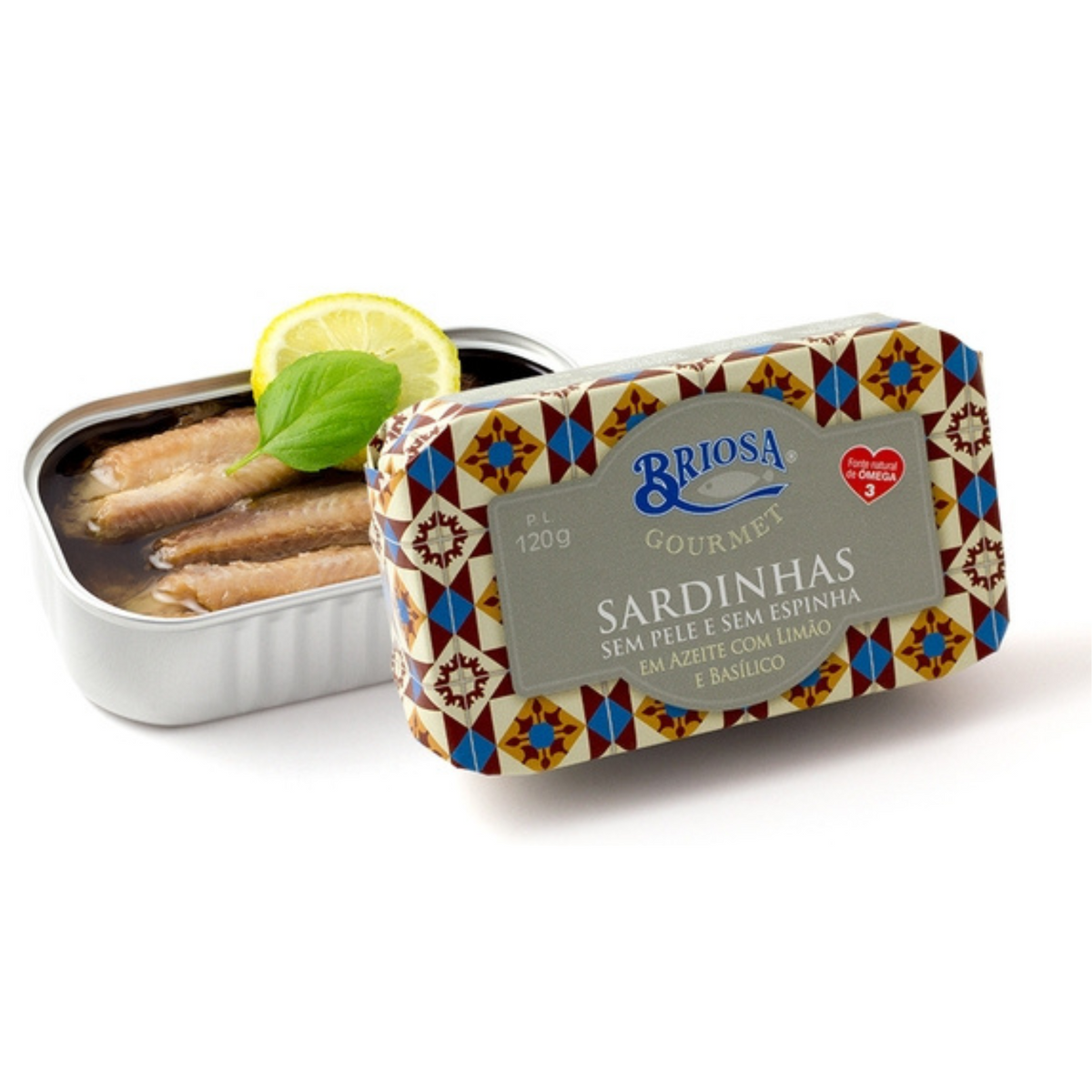 Briosa Gourmet Skinless Boneless Sardines Oil Lemon & Basil 120gr
