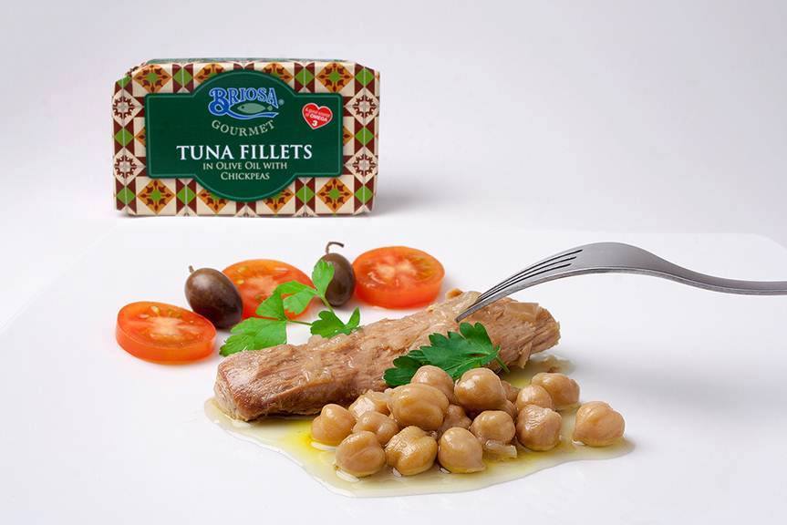 Briosa Gourmet Tuna Fillets in Olive Oil with Chick Peas