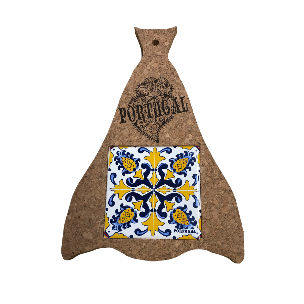 Codfish Shaped Cork Board with Portuguese Tile