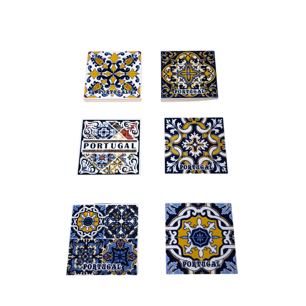 Azulejo Ceramic Magnets - Set of 6