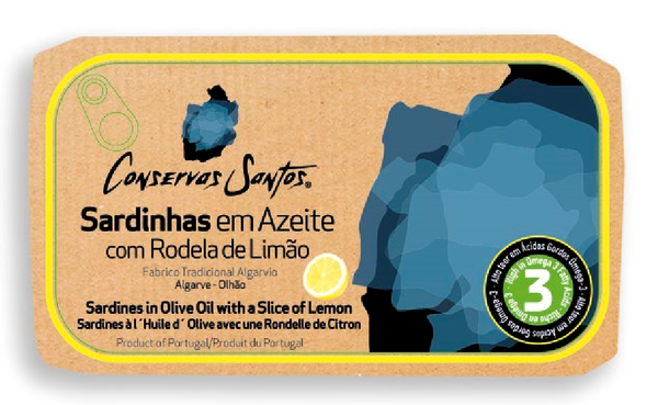 Conservas Santos Portuguese Sardines in Olive Oil with a Slice of Lemon
