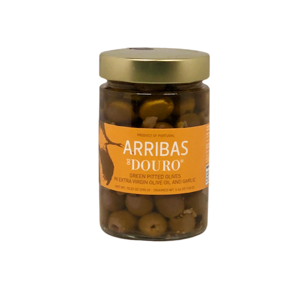 Arribas do Douro Green Pitted Olives in Extra Virgin Olive Oil and Garlic