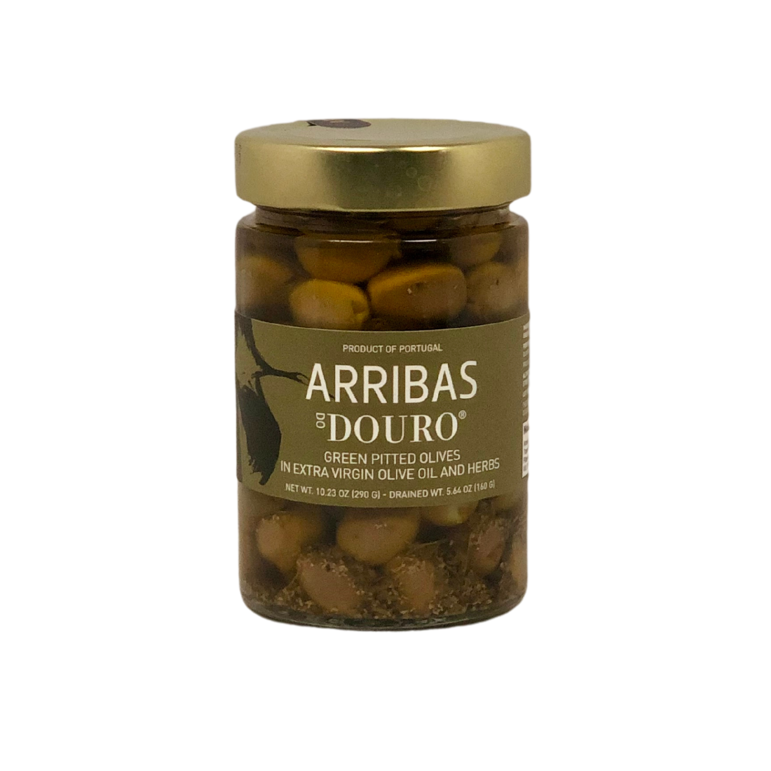 Arribas do Douro Green Pitted Olives in Extra Virgin Olive Oil and Herbs